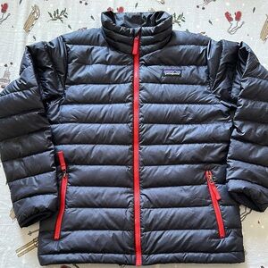 Patagonia Kids Puffer Jacket - Black and Red